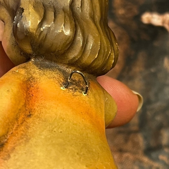 VTG Italian Christmas Ornament Musical Singing Lute Playing Child Paper Mache - Picture 4 of 7